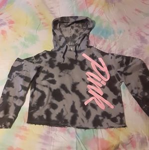 PINK Victoria's secret cropped tie dye hoodie size XS